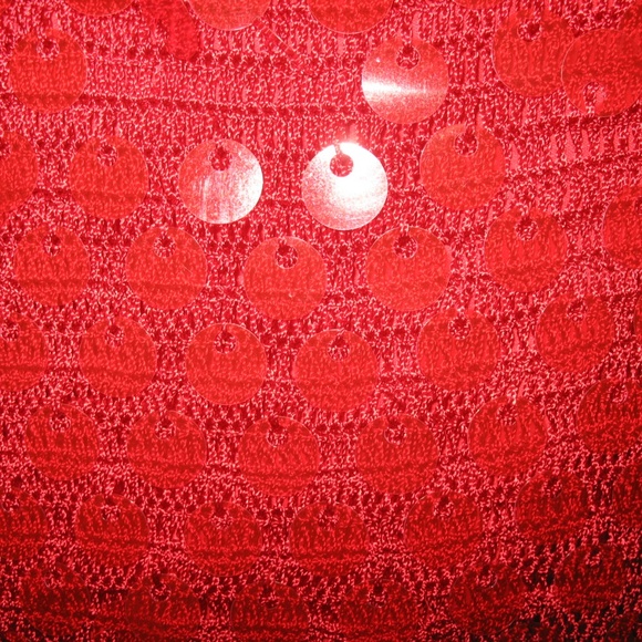 New Vintage Y2K 90s Rampage Red Spaghetti Embellished Top Cami Knit Crochet Glam - Picture 7 of 8